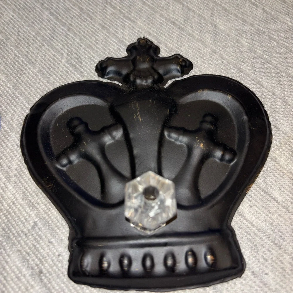 Black Crown Wall Decor Hooks royalty king queen princess cross party organize